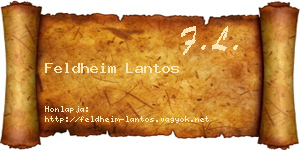 Feldheim Lantos névjegykártya